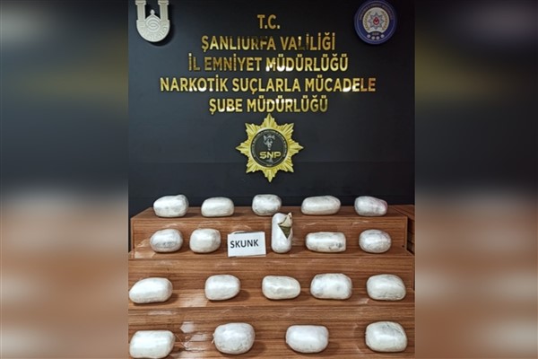 Şanlıurfa’da 20 kilogram skunk ele geçirildi