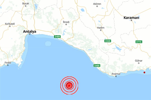 Akdeniz’de 5.2 büyüklüğünde deprem