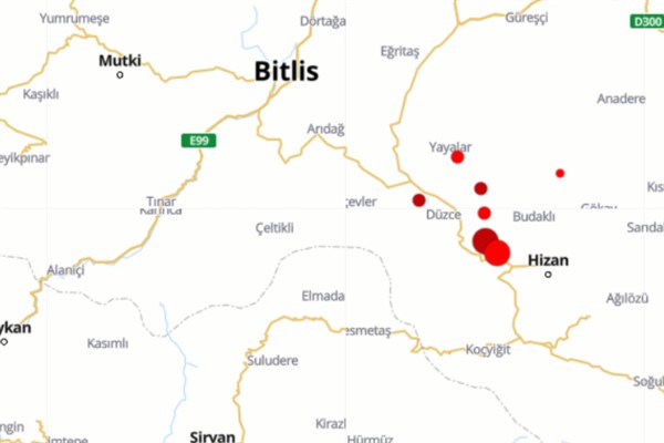 Bitlis’te 4.3 büyüklüğünde deprem