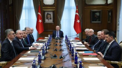 Cumhurbaşkanlığı İletişim Başkanı Burhanettin Duran, Cumhurbaşkanı Recep Tayyip Erdoğan başkanlığında,