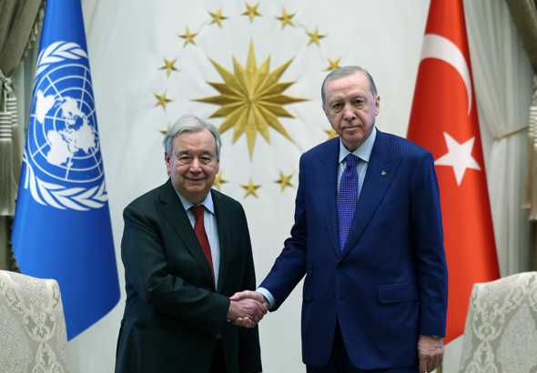 Cumhurbaşkanı Recep Tayyip Erdoğan, BM Genel Sekreteri Antonio Guterres ile